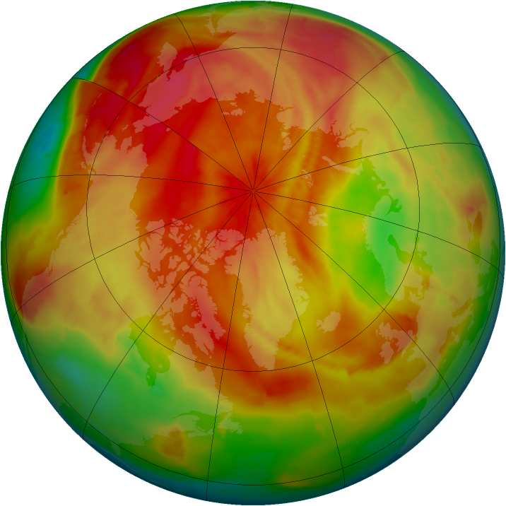 Arctic ozone map for 31 March 2010
